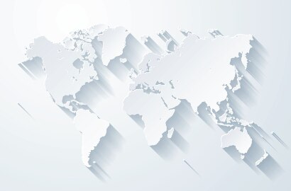 Relief map of the world&rsquo;s continents