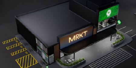 Branded van with MRKT logo, demonstrating 3M's fleet graphic solutions.
