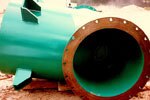 Coated pipeline flange