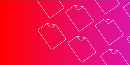 Red to pink gradient with a repeating grid of document icons signifying technical resources.
