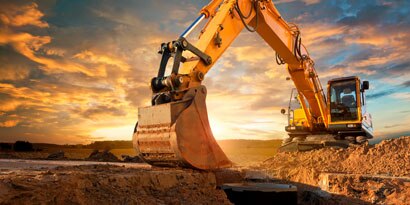 excavator moving earth

