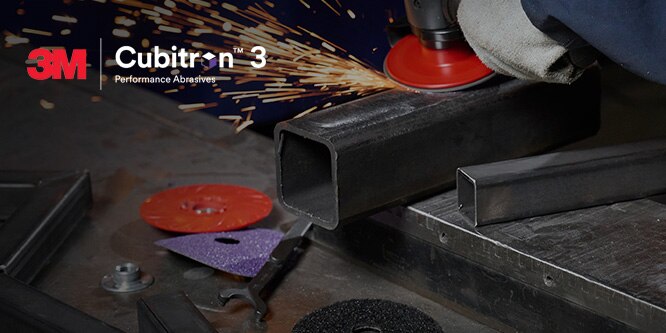 Image showing metalworking grinding & preparing for paint on mild steel process in action
