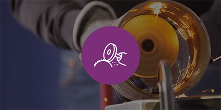 Deburring applications image with an embedded icon
