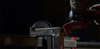 Image showing metalworking grinding & refining on stainless steel process in action
