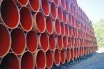 Stacks of internally coated gas pipe joints