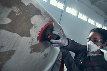 Surface preparation sanding with 3M Xtract

