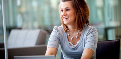 Woman at computer

