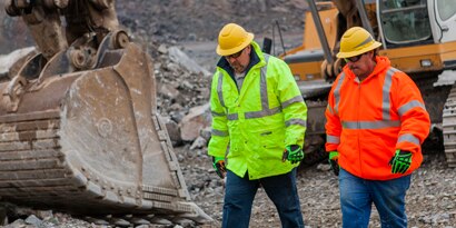 Miners in a work site
