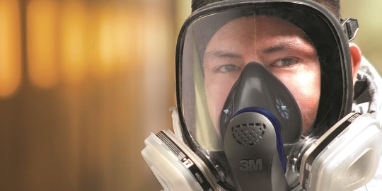 Man wearing 3M Full Facepiece Respirator
