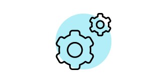 Processability icon of several gears
